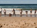 schoolclass at the beach