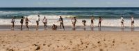 schoolclass at the beach